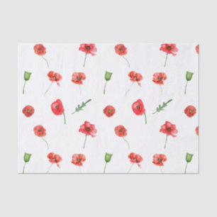 Rode Waterverf Poppy Flowers Floral Garden Tissuepapier