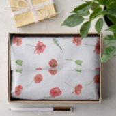 Rode Waterverf Poppy Flowers Floral Garden Tissuepapier (Geschenk)
