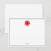 Rode Waterverf Poppy Notitiekaartje (Voorkant / Achterkant)