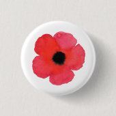 Rode Waterverf Poppy Ronde Button 3,2 Cm (Voorkant)