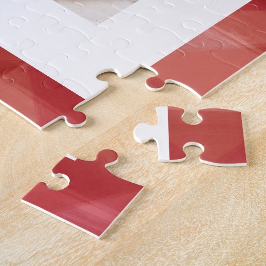 Rode Waterverf Pset Rustic-kerstfoto Legpuzzel (Zijkant)