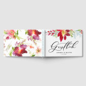 Rode Waterverf Rood kerstfeest bruiloft Gastenboek (Volledig)