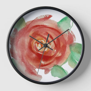 Rode Waterverf Roos Artistieke Bloemenkunst Wandkl