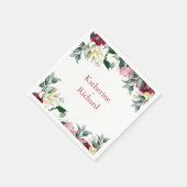 Rode Waterverf Roos bruiloft cocktail Servet (Hoek)