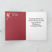 Rode Waterverf Roos Floral 70e verjaardag Kaart (Binnen)