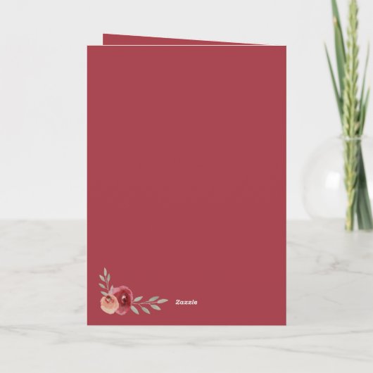 Rode Waterverf Roos foto 70ste verjaardag Kaart (Achterkant)