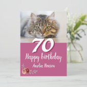 Rode Waterverf Roos Kat Foto 70e verjaardag (Staand voorkant)