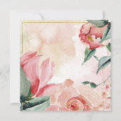 Rode Waterverf Rozen bruiloft Kaart (Achterkant)