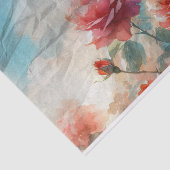 Rode Waterverf Rozen Decoupage Tissuepapier (Detail)