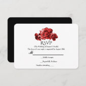 Rode Waterverf  Rozen Elegant Bloemen RSVP (Voorkant / Achterkant)