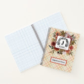  rode waterverf rozen plaid papier Spiraal Notitieboek (Binnen)