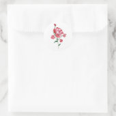Rode Waterverf Rozen Ronde Sticker (Tas)