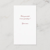 Rode Waterverf Rozen Vrijgezellenfeest Raffle Tick Informatiekaartje (Achterkant)