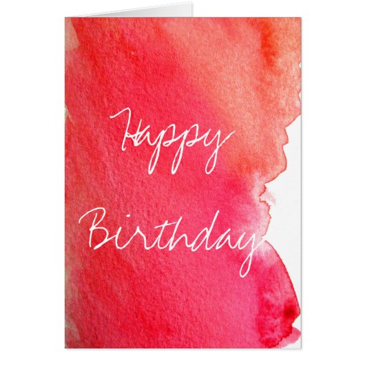 Rode waterverf schattig feestje creative birthday (Voorkant)