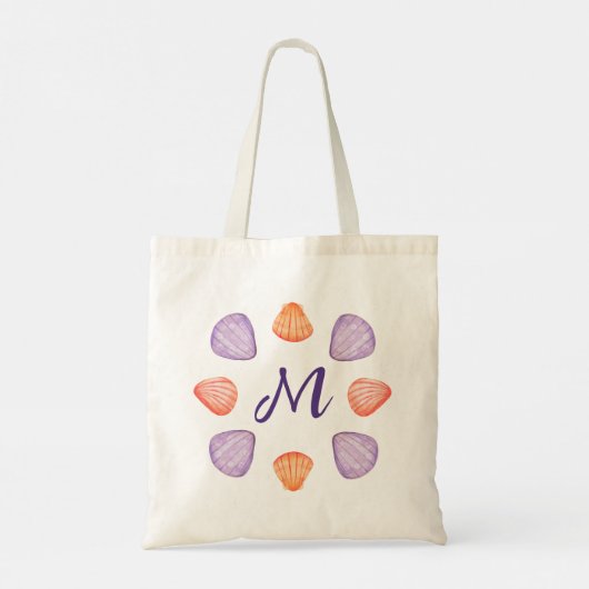 Rode Waterverf Seashells met Monogram Canvas tas (Achterkant)