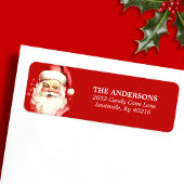 Rode  Waterverf Sinterklaas Kerstmis Etiket
