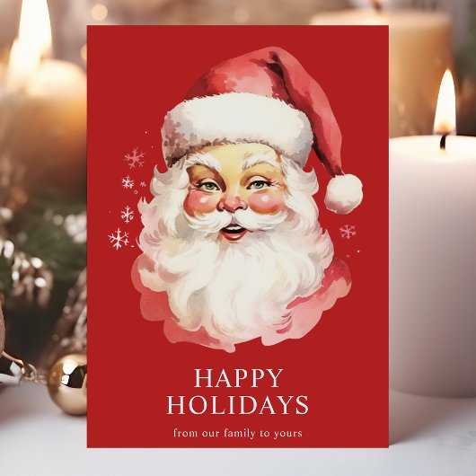 Rode  Waterverf Sinterklaas Kerstmis Feestdagen Kaart