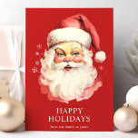 Rode  Waterverf Sinterklaas Kerstmis Feestdagen Kaart<br><div class="desc">Stuur feestelijke groeten met onze Rode Waterverf Santa Claus Christmas Holiday Kaart! Deze charmante kaart is voorzien van een nostalgische waterverf van de kerstman op een levendige achtergrond, versierd met delicate sneeuwvlokken. Perfect voor het verspreiden van feestvreugde, deze kaart legt de tijdloze geest van Kerstmis vast. De binnenkant is leeg,...</div>