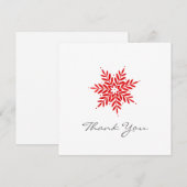 Rode Waterverf Snowflake Bedankkaart (Voorkant / Achterkant)
