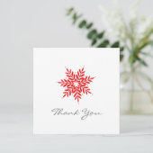 Rode Waterverf Snowflake Bedankkaart (Staand voorkant)