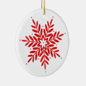 Rode Waterverf Snowflake Keramisch Ornament (Rechts)