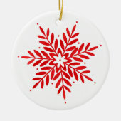 Rode Waterverf Snowflake Keramisch Ornament (Voorkant)