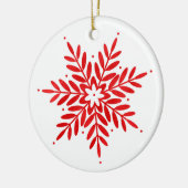 Rode Waterverf Snowflake Keramisch Ornament (Links)