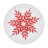 Rode Waterverf Snowflake Snijplank (Voorkant)