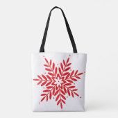 Rode Waterverf Snowflake Tote Bag (Achterkant)