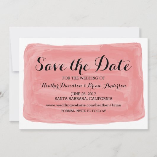 Rode Waterverf sparen de Datum uitnodigen Save The Date (Voorkant)