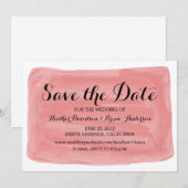 Rode Waterverf sparen de Datum uitnodigen Save The Date (Voorkant / Achterkant)