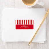 Rode Waterverf Stripes Etiket (Insitu)