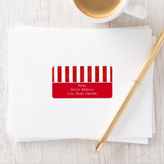 Rode Waterverf Stripes Etiket (Insitu)