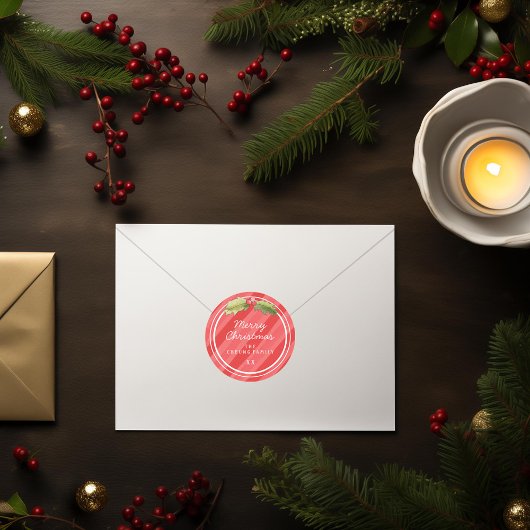 Rode Waterverf Stripes kerstcadeautjes Stickers