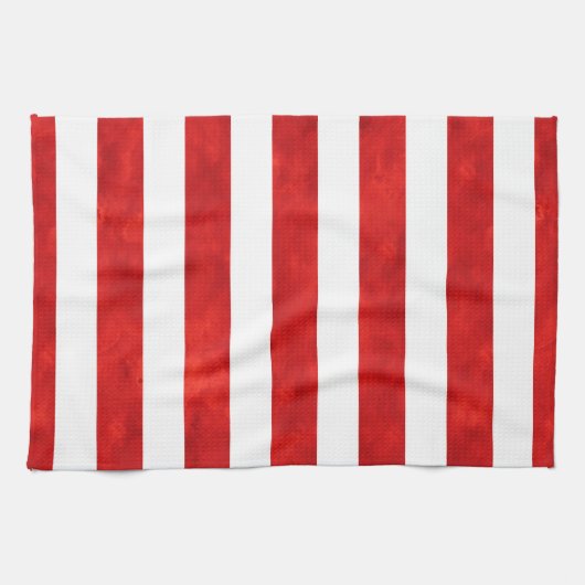 Rode Waterverf Stripes Theedoek (Horizontaal)