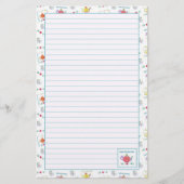 Rode Waterverf theepot blauw gevoerd Briefpapier (Voorkant)