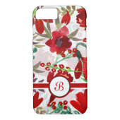 Rode Waterverf Tulpen, Monogram Case-Mate iPhone Case (Achterkant)