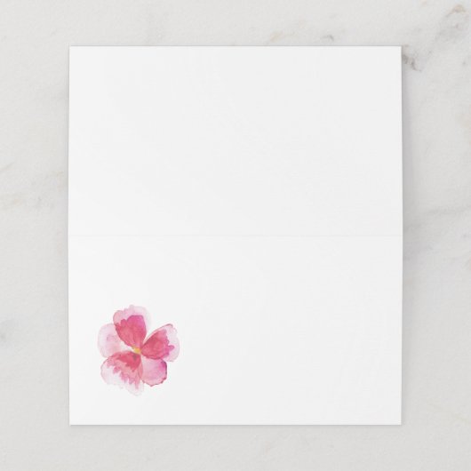 Rode waterverf violist bruiloft plaatskaartje (Buitenkant ongevouwen)