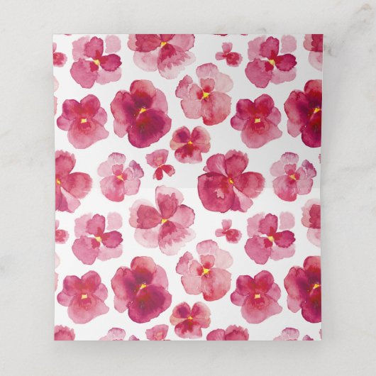 Rode waterverf violist bruiloft plaatskaartje (Binnenkant ongevouwen)