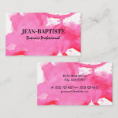 Rode waterverf visitekaartje (Voorkant / Achterkant)