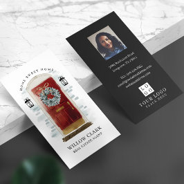 Rode Waterverf Voordeur Grote Foto & Logo Visitekaartje