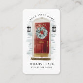 Rode Waterverf Voordeur Grote Foto & Logo Visitekaartje (Voorkant)