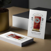 Rode Waterverf voordeur krans onroerend goed Visitekaartje