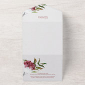 Rode Waterverf winterbessen op sneeuwfoto All In One Uitnodiging (Buitenkant)