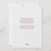 Rode Waterverf winterbessen op sneeuwfoto Feestdagenkaart (Achterkant)