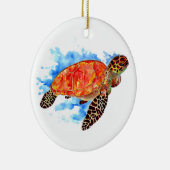 Rode Waterverf Zee Keramisch Ornament (Rechts)