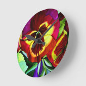 Rode waterverven bloemen ronde klok (Hoek)