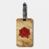 RODE WAX SEAL OUD PARCHMENT Monogram Bagagelabel (Achterkant verticaal)