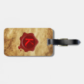 RODE WAX SEAL OUD PARCHMENT Monogram Bagagelabel (Achterkant horizontaal)
