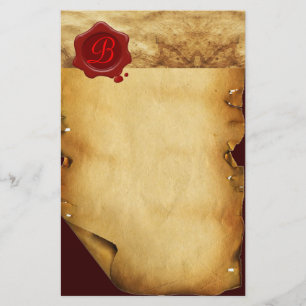 RODE WAX SEAL PARCHMENT Monogram Briefpapier